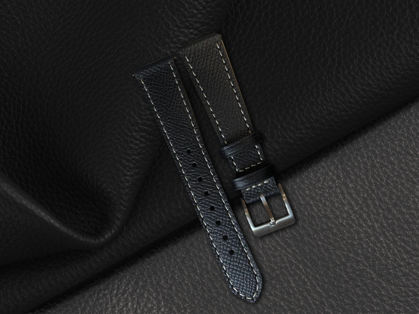 Black Epsom Leather Straps - Sartoriale