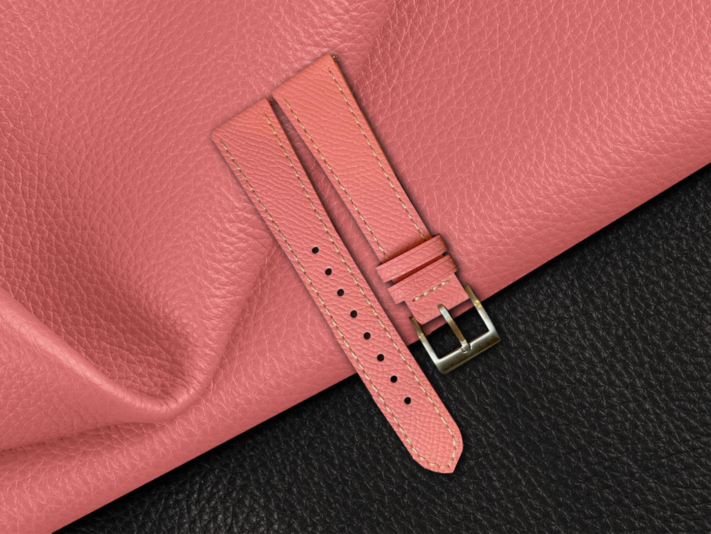 Pink Epsom Leather Straps - Sartoriale