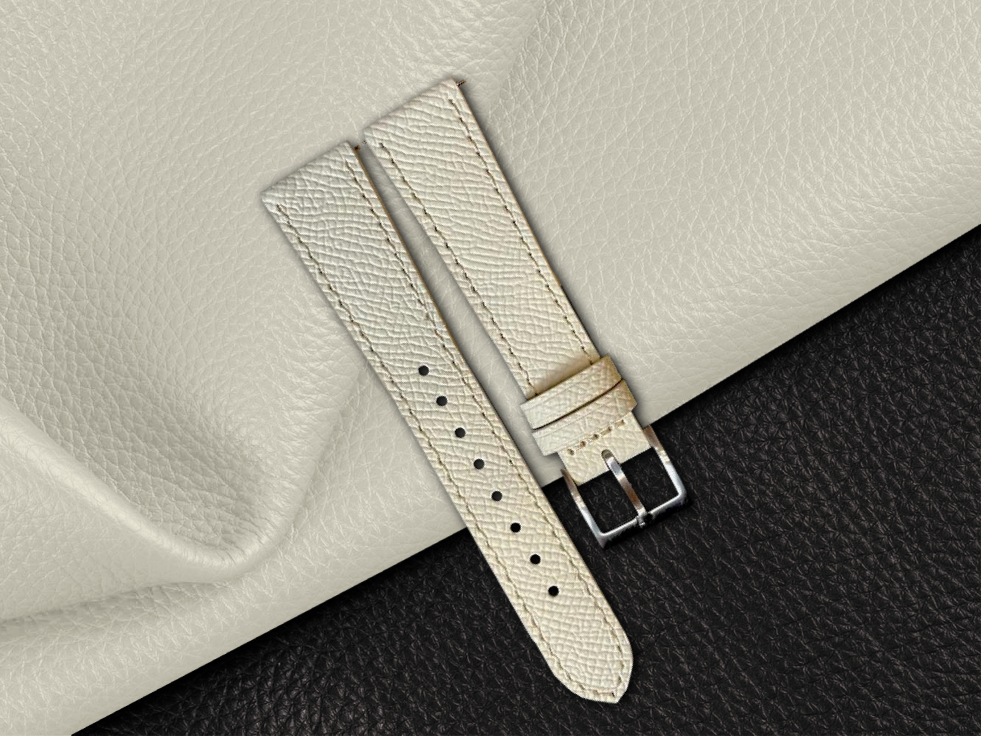 White Epsom Leather Straps - Sartoriale