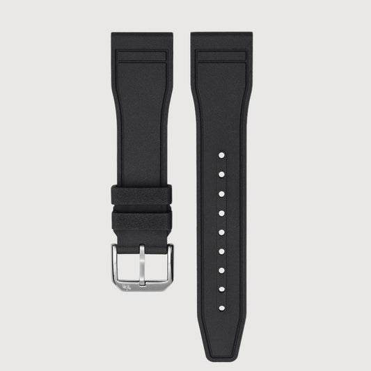 Sartoriale FKM Black Rubber Strap for Tissot PRX Adapter