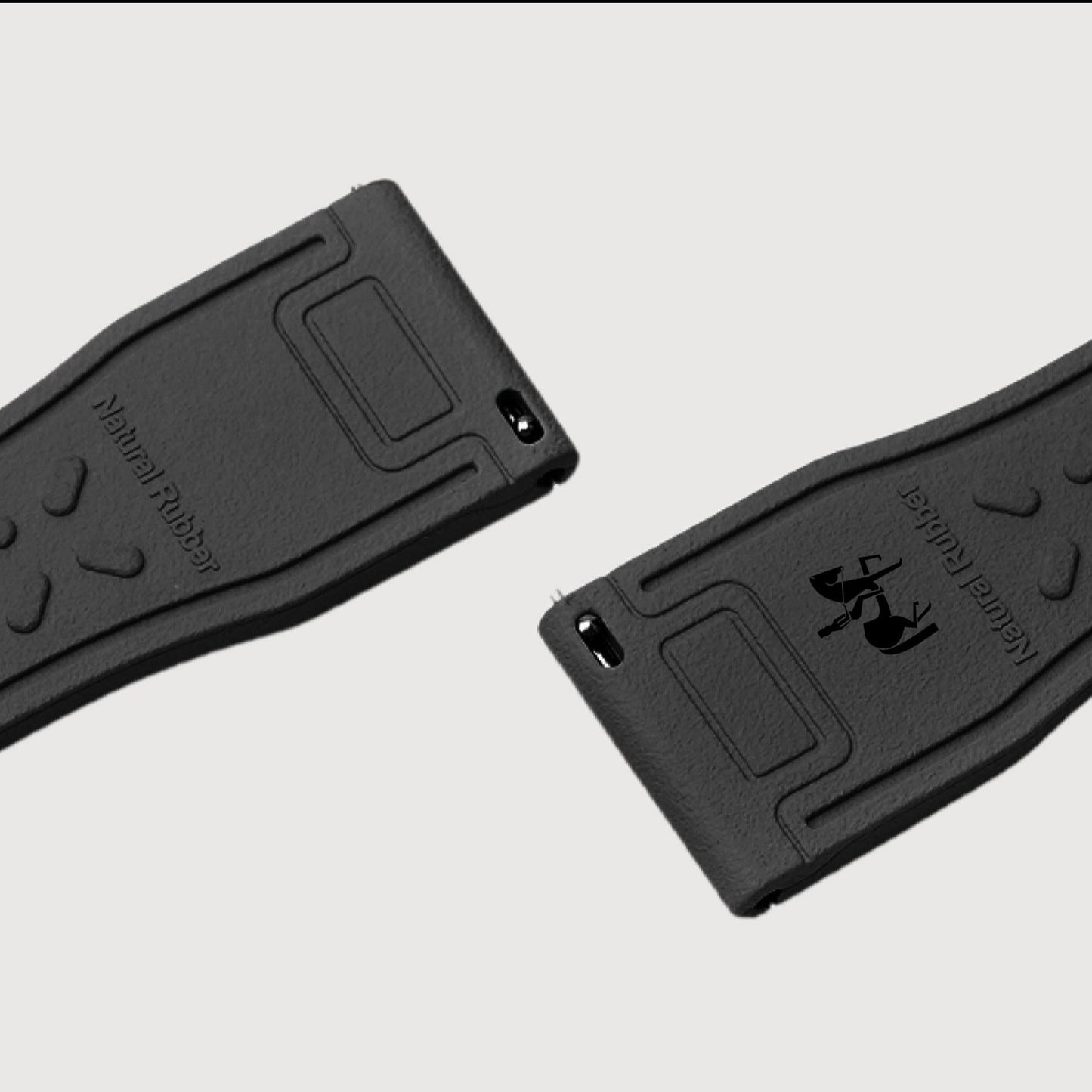 Sartoriale FKM Black Rubber Strap for Tissot PRX Adapter