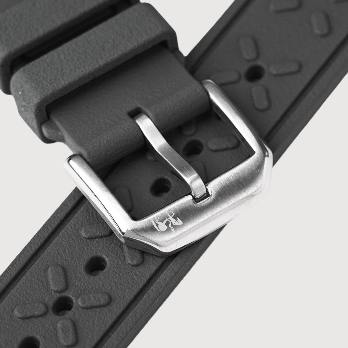 Sartoriale FKM Black Rubber Strap for Tissot PRX Adapter