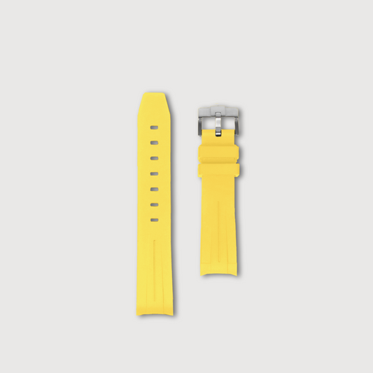 Yellow Curved Rubber Strap - Sartoriale Straps