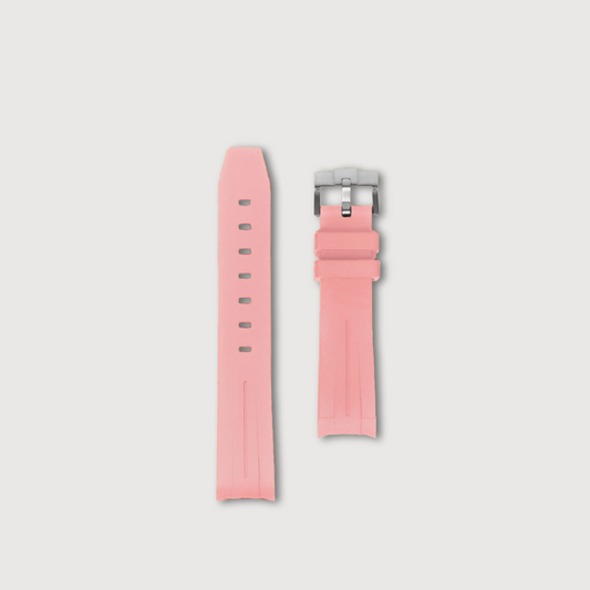 Pink Curved Rubber Strap - Sartoriale Straps