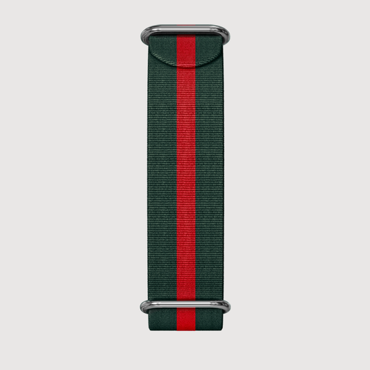 Green and Red Nato Strap - Sartoriale Straps