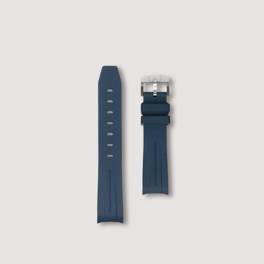 Navy Blue Curved Rubber Strap - Sartoriale Straps