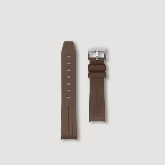 Brown Curved Rubber Strap - Sartoriale Straps