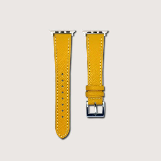 Mustard Yellow Epsom Leather Slim Apple Watch Strap
