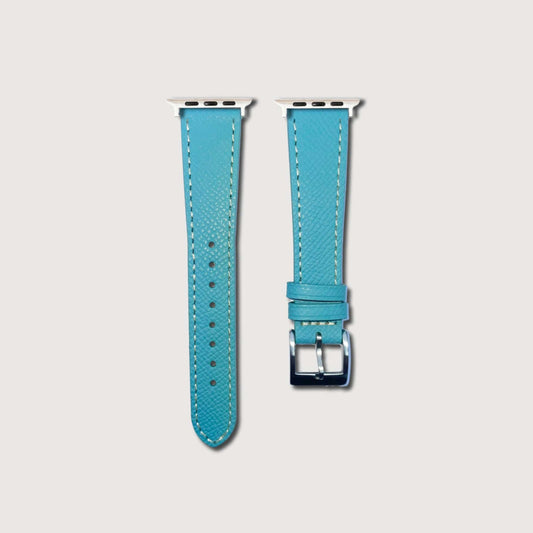 Sky Blue Epsom Leather Slim Apple Watch Strap